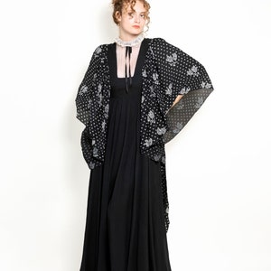 Vintage Gina Fratini 1970&#39;s Angel Sleeve Silk Dress