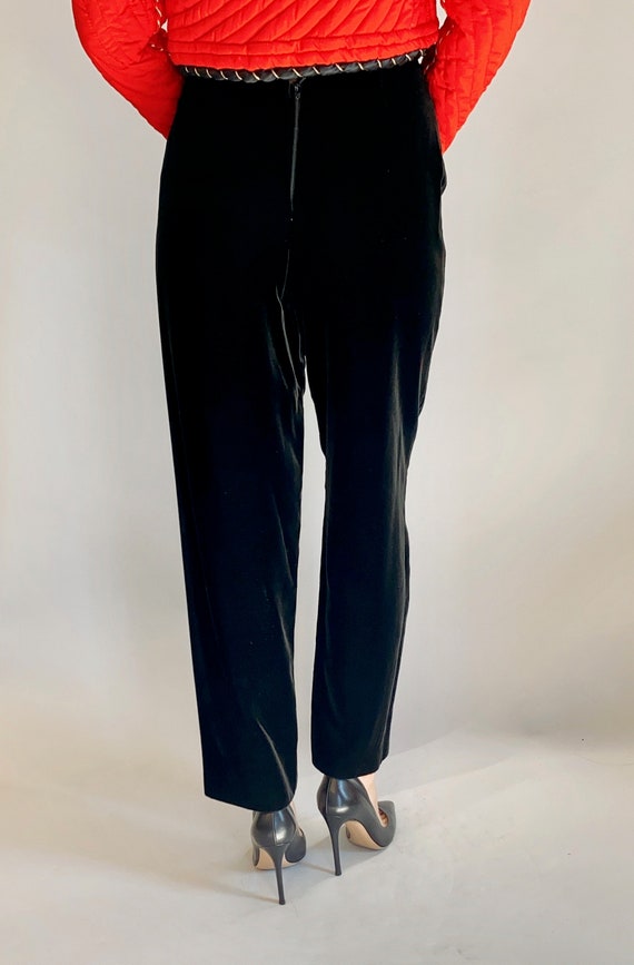 High Waisted Velvet Cigarette Pants - image 1