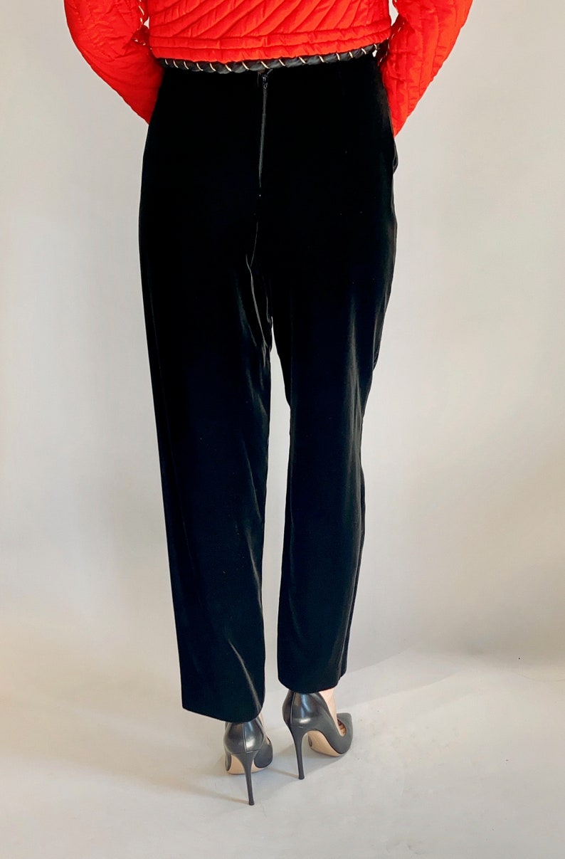 High Waisted Velvet Cigarette Pants image 1