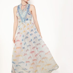 Zandra Rhodes, 1974,  Pearl Trimmed Halter Dress