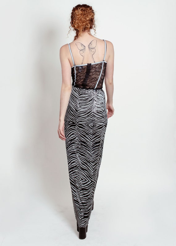 Zebra Metal Mesh Skirt Gem