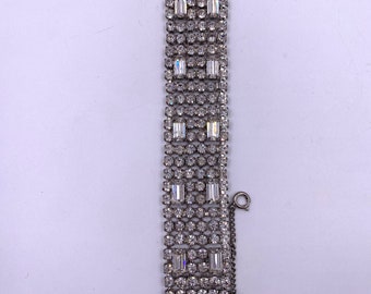 Weiss Large Rhinestone Bracelet with Chain