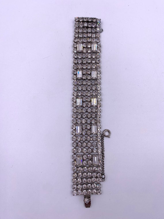 Weiss Large Rhinestone Bracelet with Chain