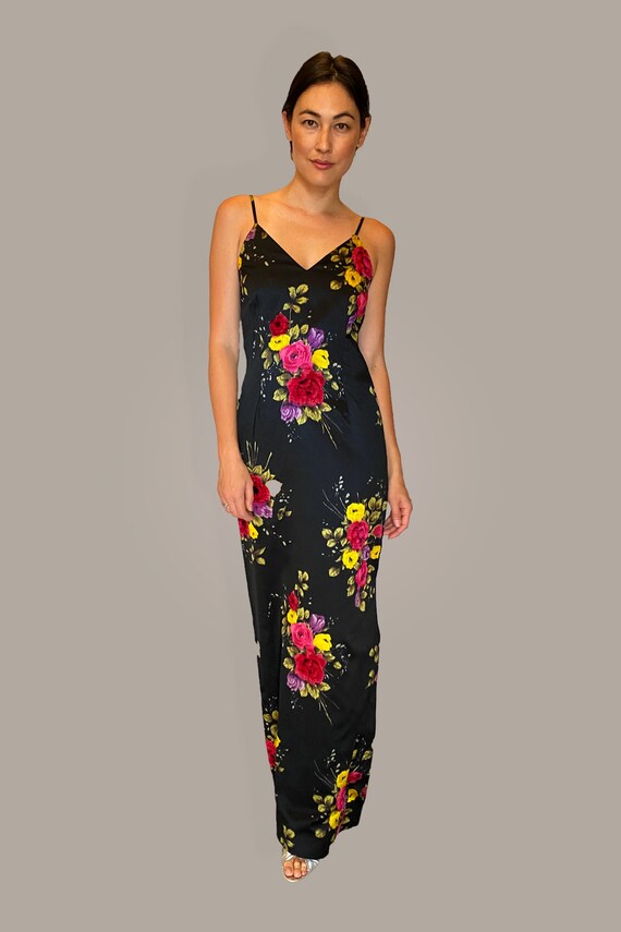 Adolfo Floral Slip Dress