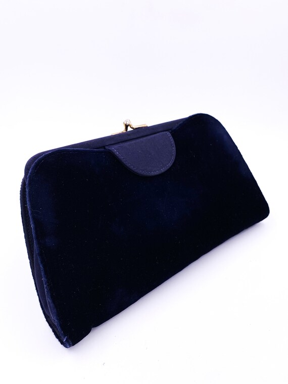 Blue velvet clutch deals