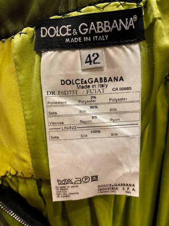 Dolce & Gabbana Green/Black Cross-Front Chiffon G… - image 8