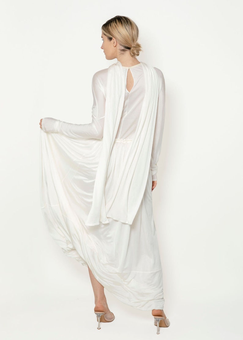 Jil Sander Spring 2020 Silk White Gown image 4