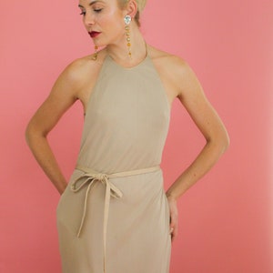 Galanos 1970's Halter Jersey Backless Gown image 3