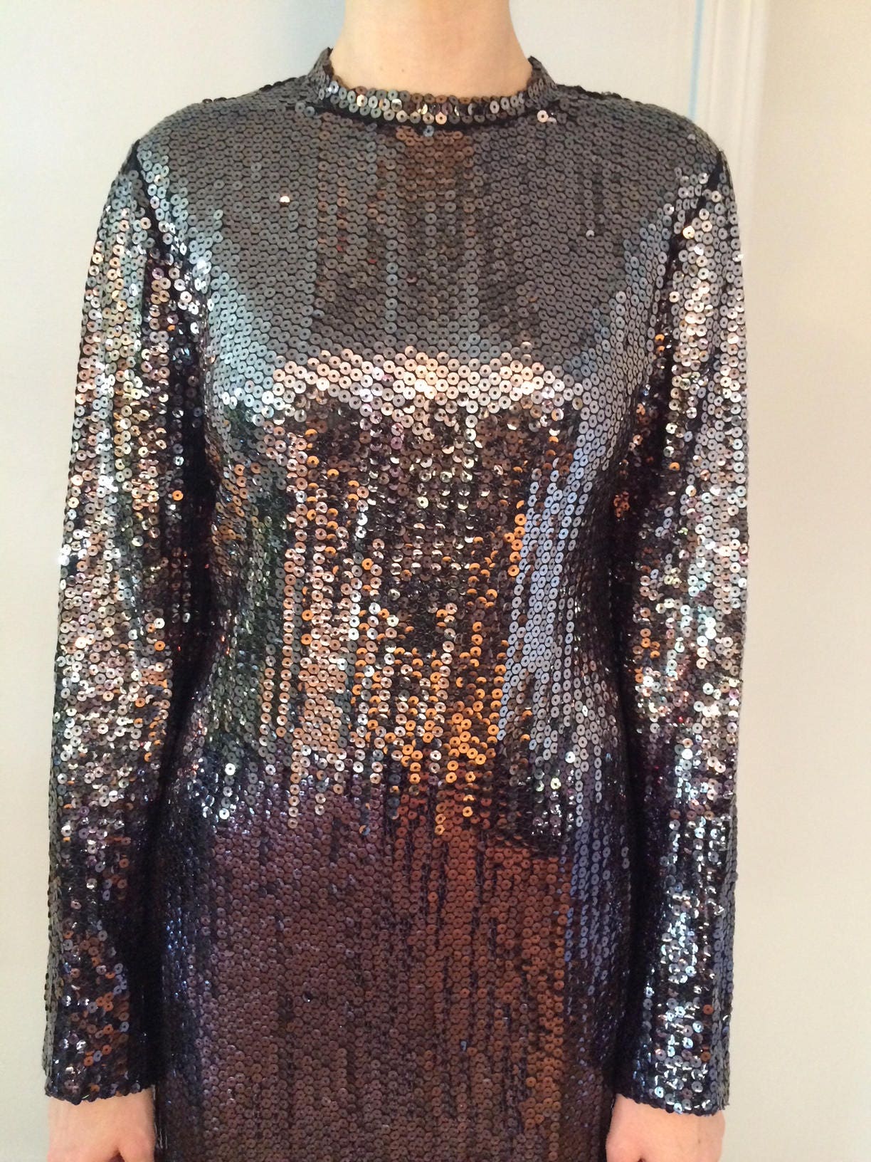 1970s Ruben Panis Ombre Sequined Gown - Etsy