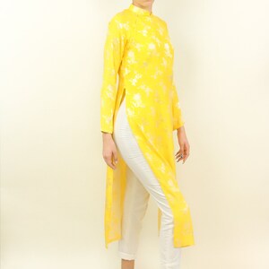 Yellow Silk Jacquard Cheongsam image 2