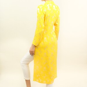 Yellow Silk Jacquard Cheongsam image 7