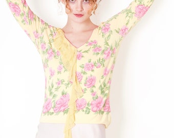 Blumarine Yellow Floral sweater