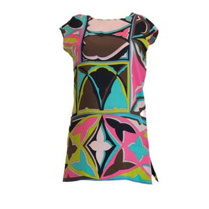 Emilio Pucci Vintage 1960/70&#39;s Silk Printed Sleeveless Tunic