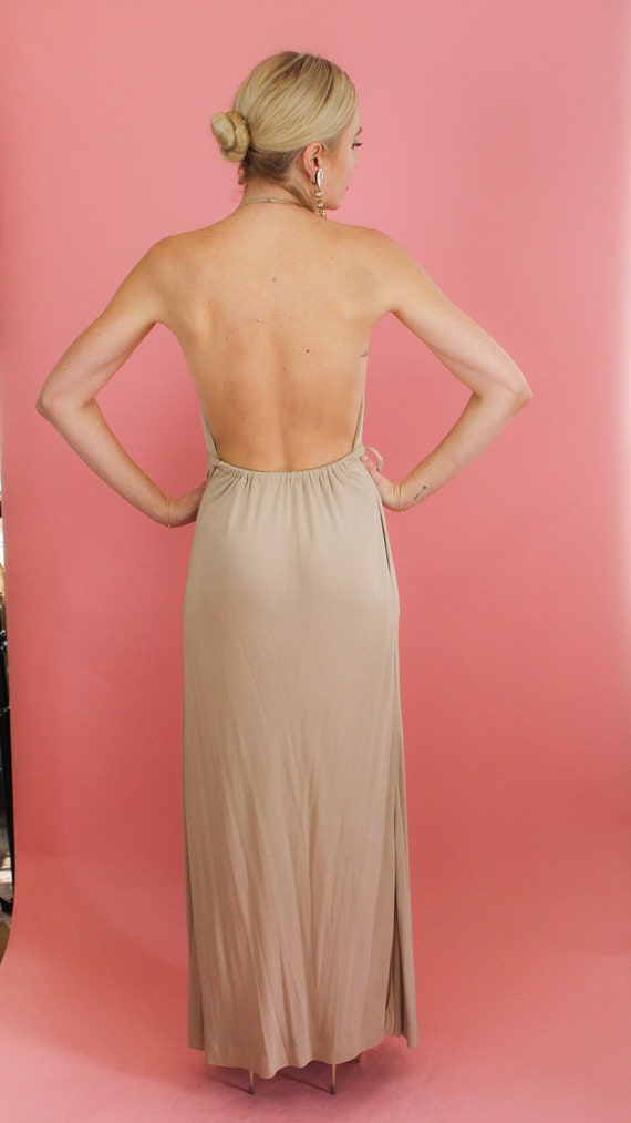 Galanos 1970's Halter Jersey Backless Gown - image 5