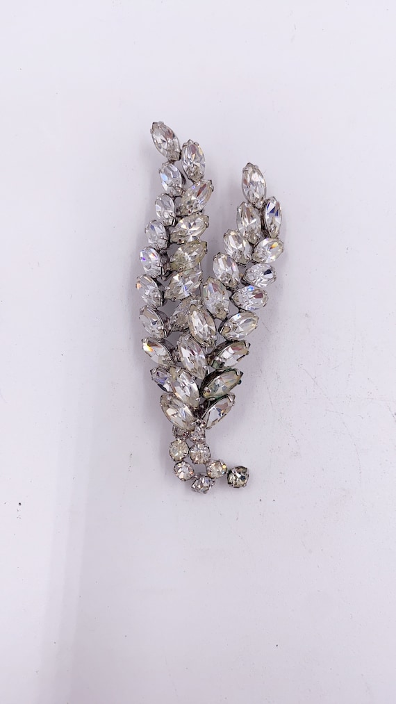 1950's Crystal Signed Brooch