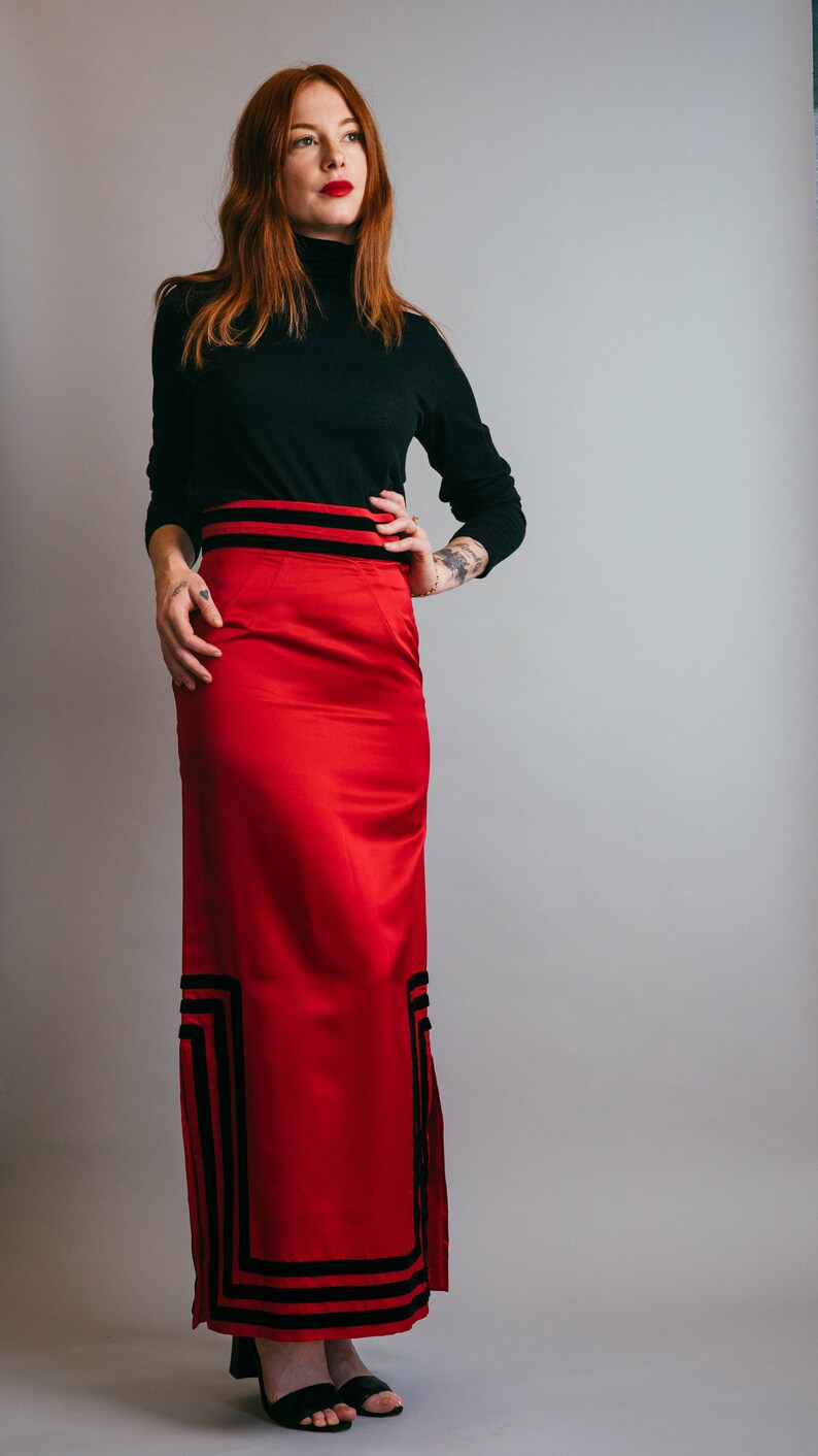 satin pencil skirt