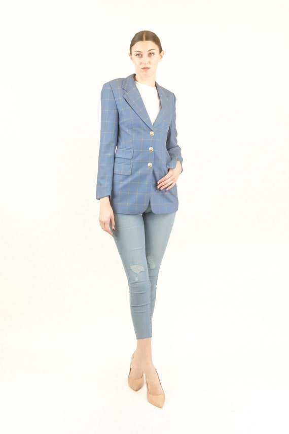 Escada Cashmere Window Pane Blazer - image 1