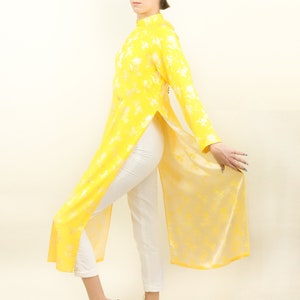 Yellow Silk Jacquard Cheongsam image 3