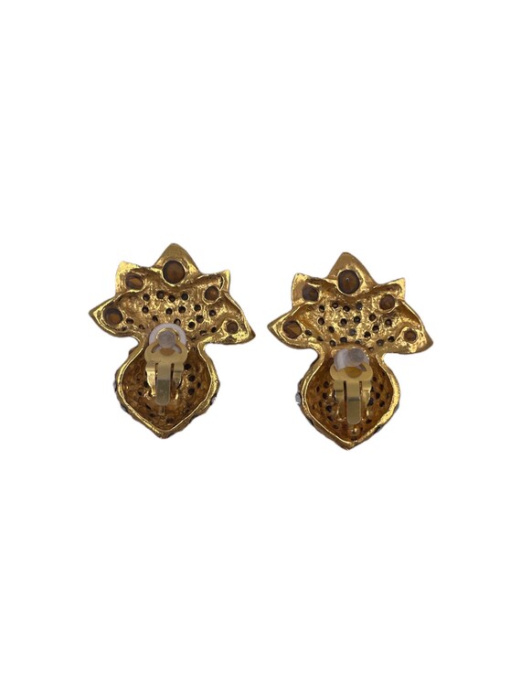 Rhinestone Pineapple Shape Clip Earring - image 2