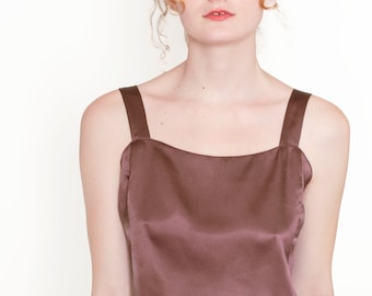 Mary McFadden Choc Brown Satin Camisole