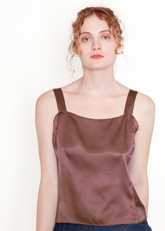 Mary McFadden Choc Brown Satin Camisole