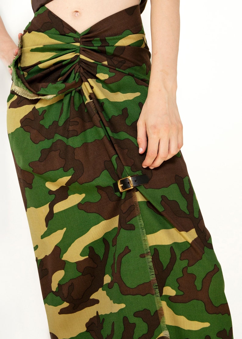 Moschino Couture Camouflage 3 Pc Skirt, Jacket, & Corset Set image 6