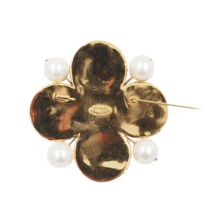 chanel red & green brooch