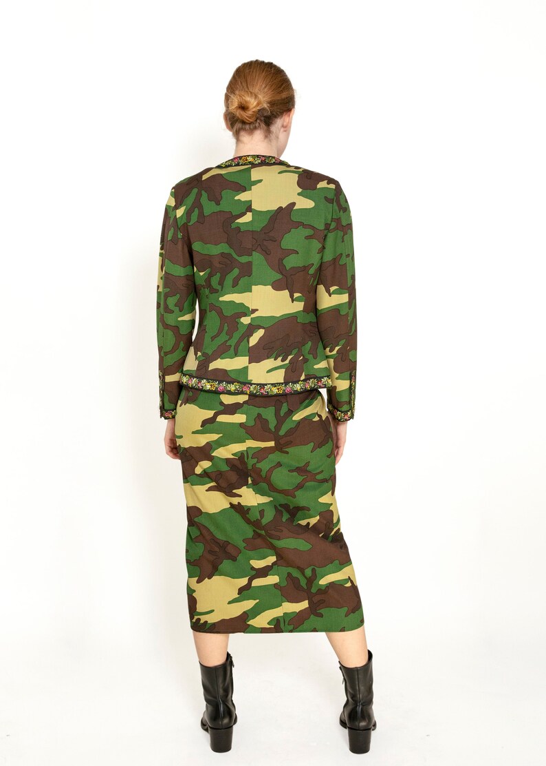 Moschino Couture Camouflage 3 Pc Skirt, Jacket, & Corset Set image 3