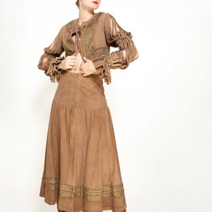 Moschino Couture Suede Fringe Skirt & Jacket Set image 1
