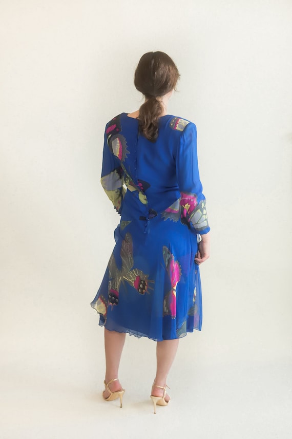 Hanae Mori Silk Butterfly Print Dress - image 5