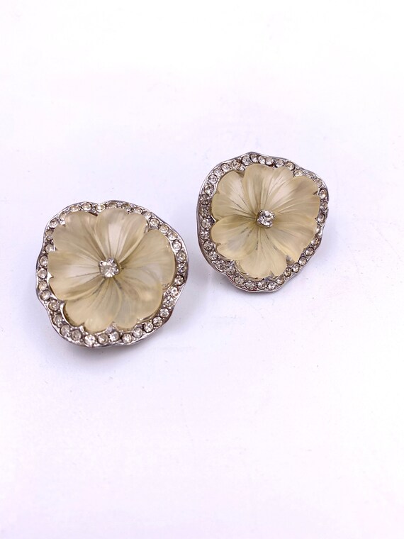Kenneth Jay Lane Vintage 1980's Floral & Rhineston