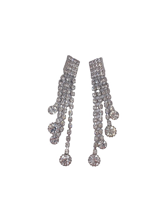 Crystal Drop 4 Strand Earrings - image 1