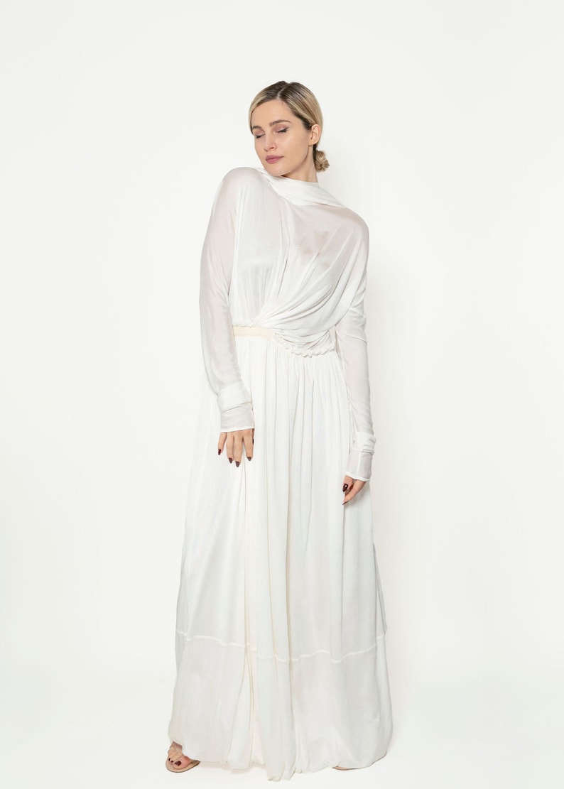 Jil Sander Spring 2020 Silk White Gown image 2