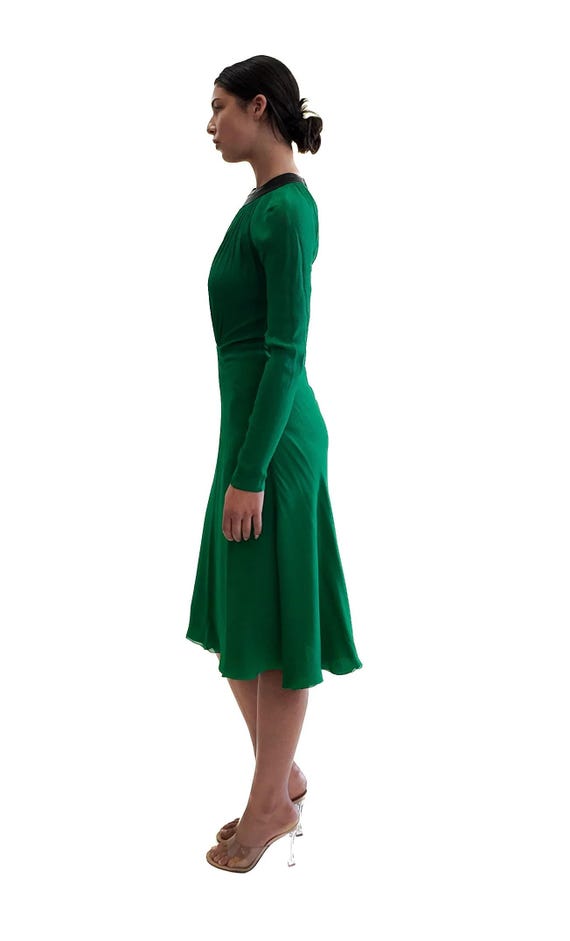 Versace Emerald Green Fall 2001 Open Back Gown - image 5