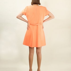 Courreges c. 1980's Peach Sorbet Dress with Pockets image 2