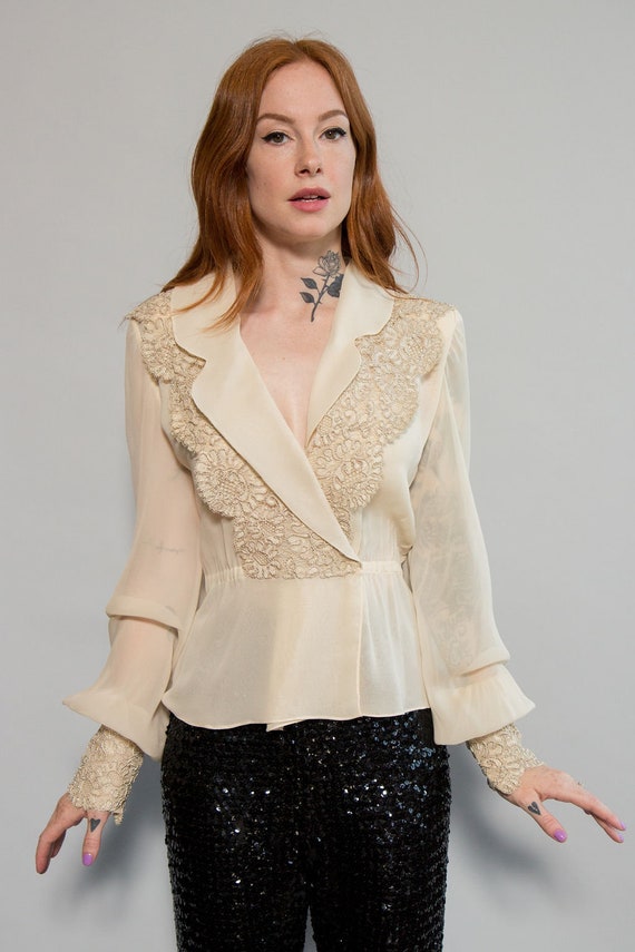 Estevez Silk/Lace Blouse