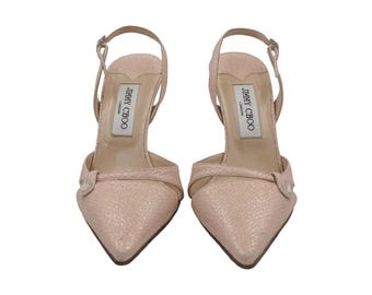 Jimmy Choo Pale Pink Shimmery Close Toe Heels