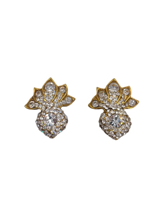 Rhinestone Pineapple Shape Clip Earring