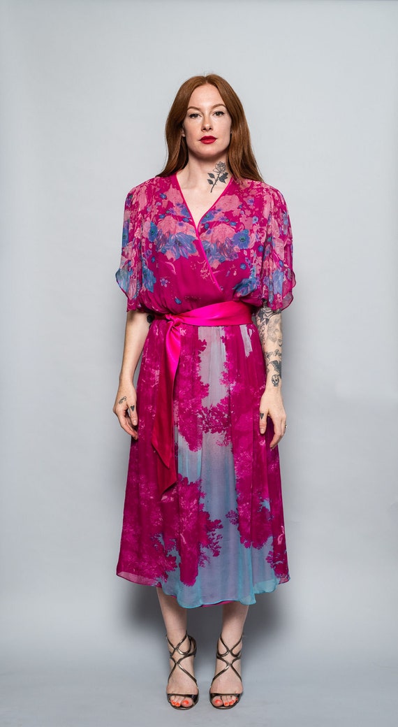 Hanae Mori Silk Chiffon Dress