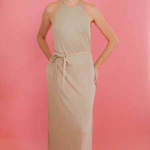 Galanos 1970's Halter Jersey Backless Gown image 2