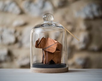 Origami Sculpture Elephant. Taxidermie. Decoration Tropical Cuivre. Cabinet Curiosité. Cadeau Naissance. Cadeau personnalisable pour elle