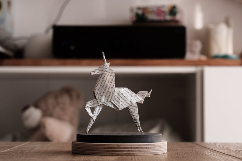 Sculpture Origami Unicorn. Blade Runner. Paper anniversary gift for her. Taxidermy. White Ornament. First Wedding Gift For Her. Curiosity. image 6