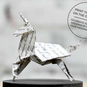 Sculpture Origami Unicorn. Blade Runner. Paper anniversary gift for her. Taxidermy. White Ornament. First Wedding Gift For Her. Curiosity. image 5