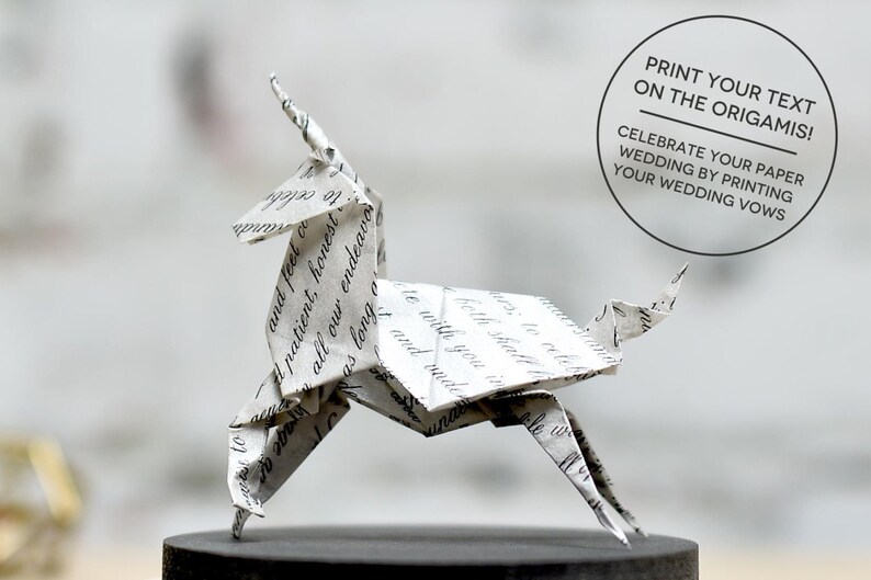 Sculpture Origami Unicorn. Blade Runner. Paper anniversary gift for her. Taxidermy. White Ornament. First Wedding Gift For Her. Curiosity. image 5