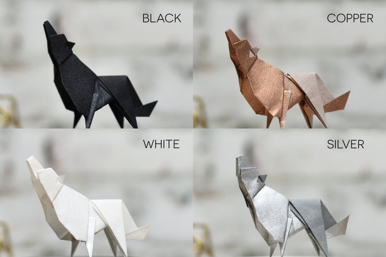 Origami Sculpture Wolf. Game of Thrones Ornament. Paper Anniversary Gift for Him. Medieval Decor. Taxidermy. Curiosity Cabinet. Gift for her image 2