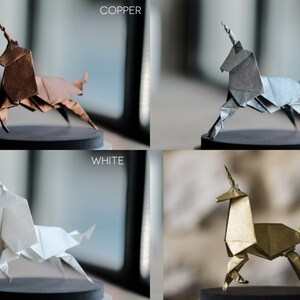 Sculpture Origami Unicorn. Blade Runner. Paper anniversary gift for her. Taxidermy. White Ornament. First Wedding Gift For Her. Curiosity. image 2