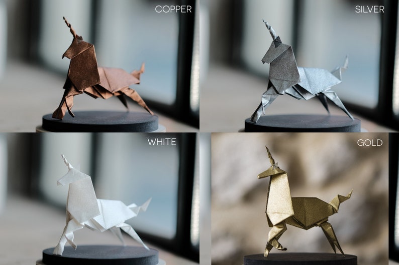 Sculpture Origami Unicorn. Blade Runner. Paper anniversary gift for her. Taxidermy. White Ornament. First Wedding Gift For Her. Curiosity. image 2