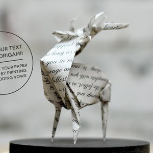 Sculpture Origami Deer. Paper anniversary gift for him. Taxidermy. Copper home decor. Curiosity Cabinet Ornament. First Wedding Gift For Her image 5
