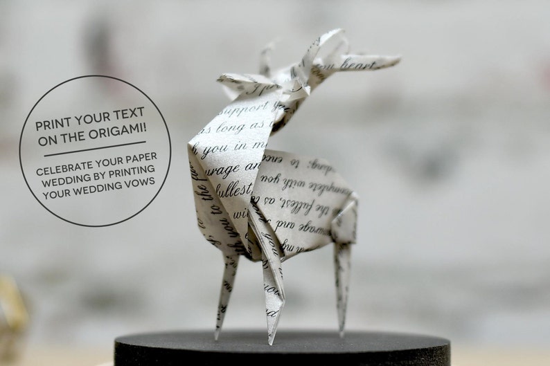 Sculpture Origami Deer. Paper anniversary gift for him. Taxidermy. Copper home decor. Curiosity Cabinet Ornament. First Wedding Gift For Her image 5