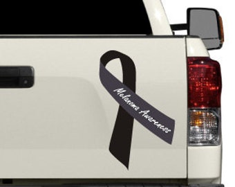 Melanoma Awareness Ribbon  Vinyl Wall Decal or Car Sticker